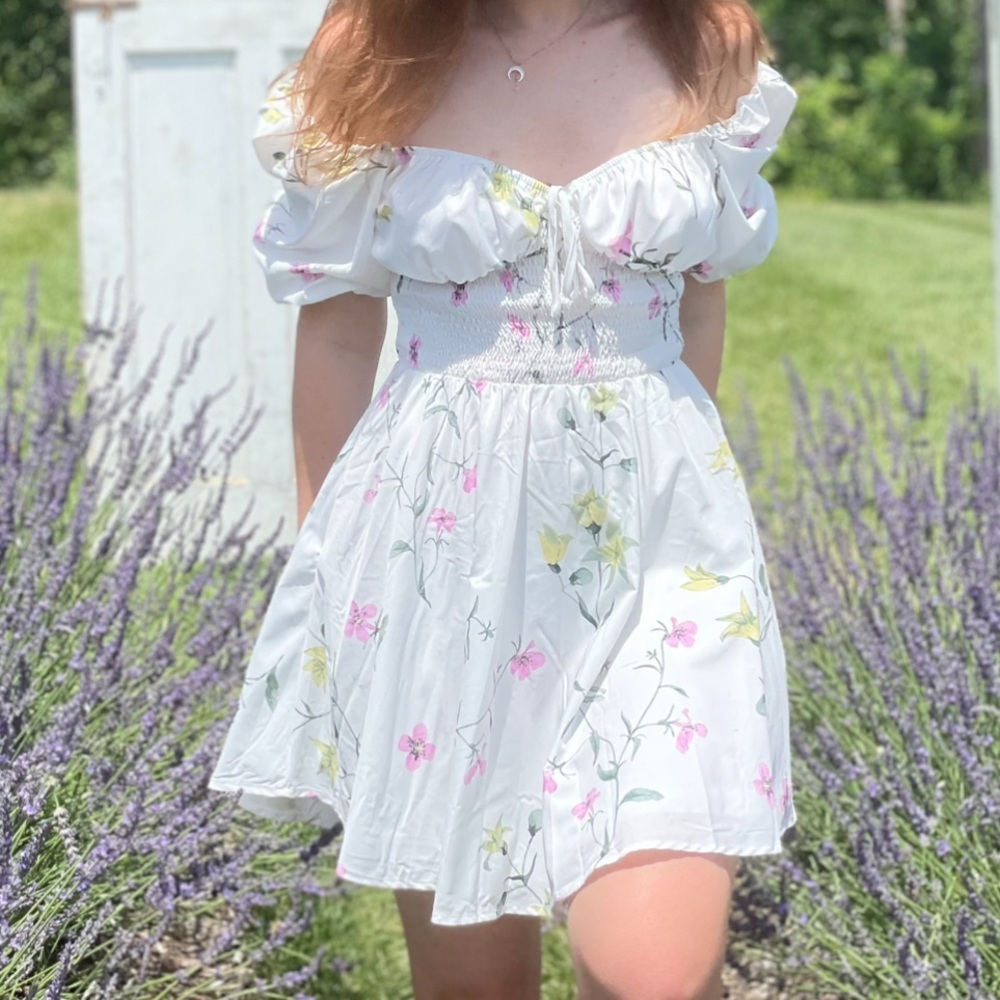 Missguided White Floral Dress US6
